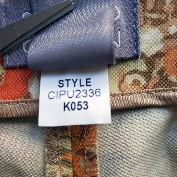 Sigrid Olsen Orange Yellow Brown Japanese Floral motif print dress pants Size 8 - Picture 4 of 12